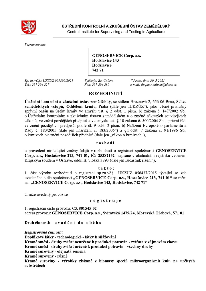 Ветоспорин- актив. Регистрация в Чехии